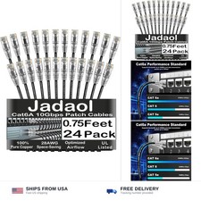 Jadaol UL Listed Patch Cables Cat 6a / Cat 6 0.75 ft 24-Pack, 10Gbps 550MHz S... picture