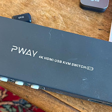 PWAY 4K HDMI USB KVM Switch 4x1 4:1 Split 0ft Cable Black picture