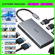 USB C Docking Station Dual Monitor Hub for Laptops - 3 Monitor Support, HDMI/Dis picture
