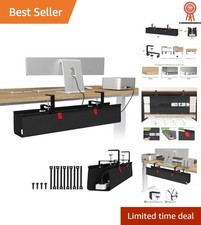 Elegant 28-Inch No Drill Fabric Cable Organizer Tray - Perfect for Home Office picture