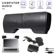 Portable Clip-On Computer Speakers Stereo USB Power Sound Bar Desktop Laptop PC picture