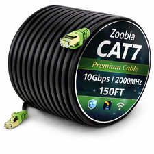 Cat7 SFTP Ethernet Patch Cord 150Ft – 100% Pure Copper LAN Cable, Double Shielde picture