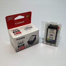 Lot of 2 Canon PG-243 Black & CL-244 Color FINE Ink Cartridges Genuine Canon New picture
