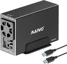 MAIWO Dual Bay Hard Drive RAID Enclosure for 3.5 inch SATA HDD, Black picture