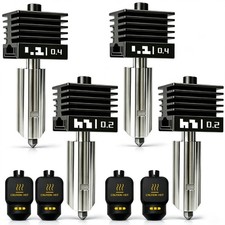 4-Pack P2S Hotend Nozzles 0.2mm/0.4mm for Bambu Lab 3D Printers X2D H2D H2S A1 M picture