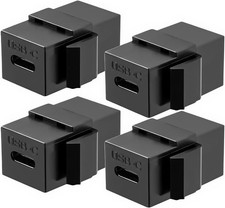 USB C Keystone Jack Adapter (Black 4 Pack) USB 3.1 Type-C Module Coupler Adap... picture