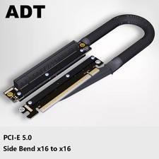 ADT Graphics Card Extension Cable Double Reverse Bend PCIe 5.0x16 Chassis Server picture