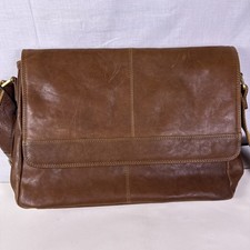 Levogue Genuine Leather Messenger Bag Unisex 14 Inch Laptop Bag. New 15”X 12” picture