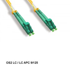 Kentek 3ft/1m LC/LC APC OS2 9 /125 Duplex Single-Mode Fiber Optic Cable OFNR picture