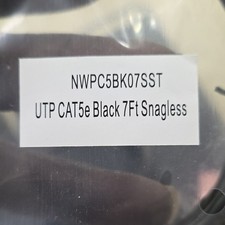 *LOT OF 100* Mitel 5340 IP Phone Cable NWPC5BK07SST UTP CAT5e Black 7ft Snagless picture