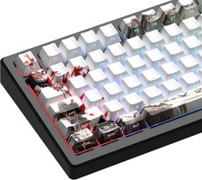 PBT Keycaps Set Cherry Profile Shine Through Side Print 60 75 100% Plum picture