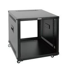 9U Portable Rolling Network Rack, 4-Post Mobile Open Frame Server Rack with W... picture