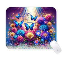Faith Butterfly Theme Desk Mat Inspirational Colorful Gaming Mouse Pad picture