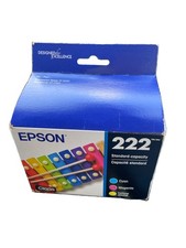 Genuine Epson 222 Ink Cartridge Black Cyan Magenta Yellow Combo Pack Exp 5/29 picture