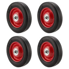 4 Pack 6 Inch Solid Rubber Tires Flat Free Rubber Hand Truck Wheel with 5/8 I... picture