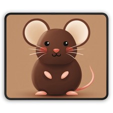 Cute Brown Mouse Gaming Mouse Pad | Kawaii Rodent Desk Mat picture