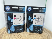 Lot of 2 HP 11 Ink Cartridges, Cyan, Magenta picture