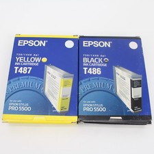 2x EPSON Stylus PRO 5500 Bundle lot Ink Cartridge T486 T487 NEW SEALED picture