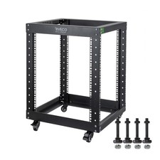 12U Server Rack Open Frame with Casters-RIVECO 4 Post Quick Assembly 19-inch picture