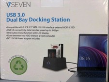 VSEVEN USB 3.0 Dual Bay Hard Drive Docking Station 2.5