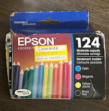 Epson 124 Genuine/Original Ink Cartridge Set CMYK Cyan Magenta Yellow picture