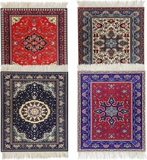 Rug Mouse Pads, 4 Pack Woven Rug Persian Style Carpet Mouse Pad for Table Décor picture
