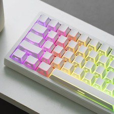 PBT Shine Through Keycaps Manga White Keycap Set Fits Mechanical Keyboard picture