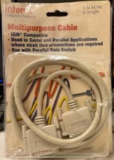 DB25 25Pin Male to DB25 25 Pin Male Multi Purpose Cable 6' in Length Unused picture