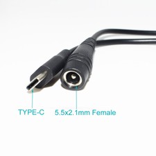 10x USB 3.1 Type C Male To 5.5x2.1mm Female DC Power Charger Adapter Cable 15cm picture