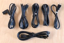 Lot of 6 High Quality Power Cables: 4 Heavy Duty, 1 Extra Long & 1 Right Angle picture