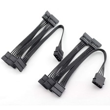 MEETOOT 2pcs IDE to SATA Power Cable IDE Large 4 Pin to PC Server Hard Drive ... picture