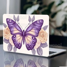 2 Pieces Set Vinyl Laptop Case Flower and Butterfly Sticker Scratch Resistant picture