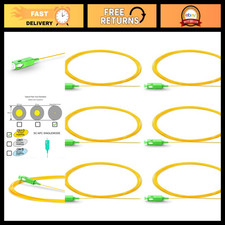 6 Strand SC APC OS1 Fiber Optic Pigtails for Fusion Splicing + 6 Shrink Sleeves picture