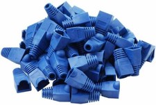 RJ45 Strain Relief Boot Blue Cat5e/Cat6 End Cap Ethernet Cable Plug Cover LOT picture