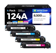 124A Toner Cartridge Set 4-Pack High Yield Replacement for HP 124A Q6000A Q60... picture