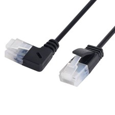 Cat6 RJ45 Ultra Slim Ethernet 90 Degree Left Angled Extension Cable for Laptop picture