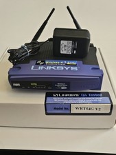 Linksys WRT54G v2 Wireless-G Router Tested Reset w/ Box Adapter CD picture