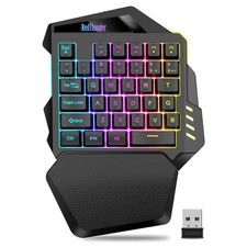 RedThunder Wireless One-Handed Gaming Keyboard, 2.4Ghz RGB Backlit Mini Gaming K picture