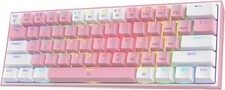 Redragon Fizz RGB Wired Mechanical Gaming Keyboard New Pink 61-Key Compact 60% picture