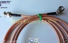 1-10 FT RG142 LOW LOSS COAX RF CABLE BNC MALE RIGHT ANGLE TO BNC MALE STR8 USA picture