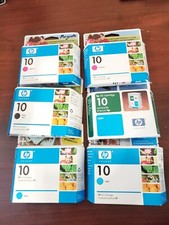 Lot of 6 HP 10 Ink Cartridge 2x Magenta 3x Cyan 1x Black EXPIRED  #69 picture