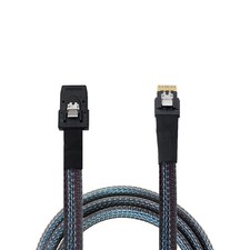 2 PCS Slim Line SAS 4.0 SFF8654 4i 38 Pin To Mini SAS SFF8087 1.6FT Black picture