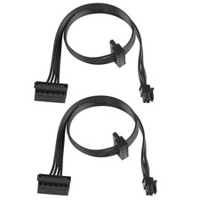 Motherboard ATX Mini 4Pin To 2X RightAngle 15 Pin SATA Power 45CM 2 PCS picture