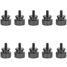 6#-32 Anodized Aluminum Thumbscrews, Computer Case Thumbscrews, Thumb Black picture