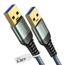 USB to USB Cable, 3.3Ft*1Pack USB 3.0 a to a Male to Male Cable [Never picture