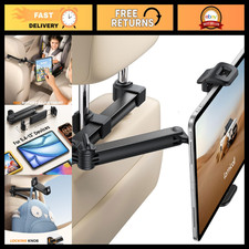 Adjustable Car Headrest Tablet Holder, Foldable Clip, Lockable Design, Universal picture