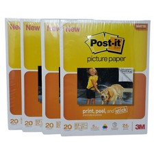 Post-It Picture Paper Matte Non Glare 3M Print Peel Stick 80 Sheets 8.5 x 11 NEW picture
