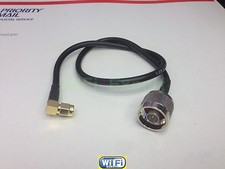 RG174 LOW LOSS COAX CABLE N TYPE MALE TO SMA MALE RIGHT ANGLE 4-36 INCHES US picture