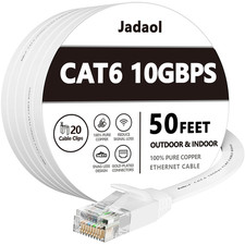 Cat 6 Ethernet Cable 50 Ft with Cable Clips, 10Gbps Support Cat8 Cat7 picture
