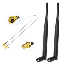 2x 6dBi 2.4GHz 5GHz Dual Band WiFi RP-SMA Antenna +2 U.fl Cable N8S5 for Netgear picture